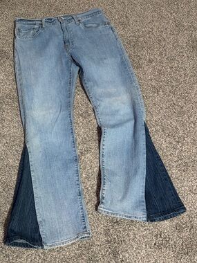 Upscaled or Spliced Levi’s custom made Flare Jeans size 33x32